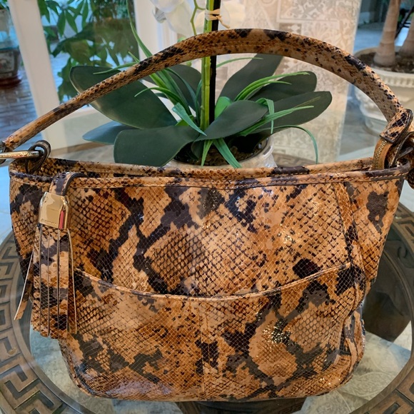 b. makowsky Handbags - B.MACKOWSKY PYTHON PRINT BAG